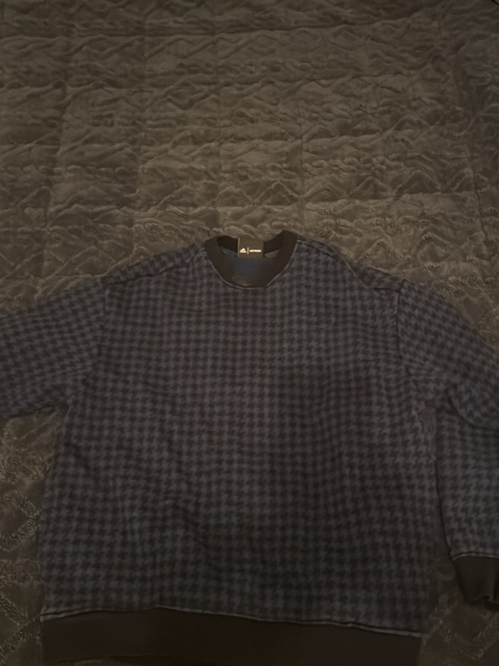 IVY PARK Navy Houndstooth Crewneck Sweater